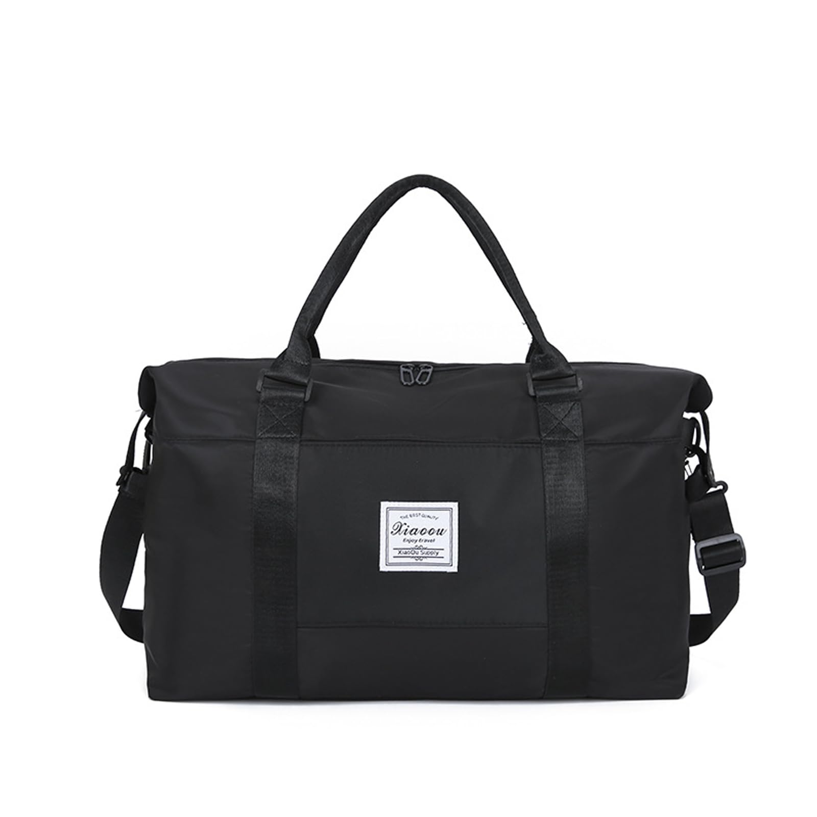 KARRESLY Travel Duffel Bag for Women,Shoulder Weekender Overnight Bag Sports Gym Tote Bag,Waterproof(Black) free size
