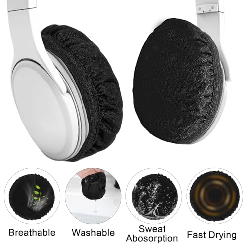 3 Pares de Cubiertas para Auriculares, Cubierta de Malla para Sudor, Almohadillas Lavables y Estirables para Gimnasio, Biblioteca, Estudio, Juegos, Aviación y Carreras miniatura 7