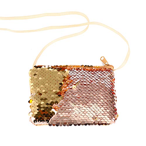 Preisvergleich Produktbild FeiyanfyQ O4Glitter Wendbare Pailletten Münzbörse Mini Geldbörse Damen Umhängetasche Rot