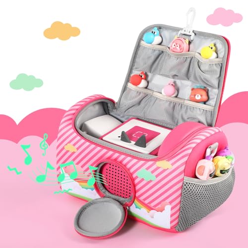 OUKNAK Carrying Case for Toniebox Starter Set, Storage Carrier Bag for Toniebox Audio Player Carrying Box for Toniebox Accessories Travel Carrying Bag for Toniebox (Pink) - Thumbnail 2