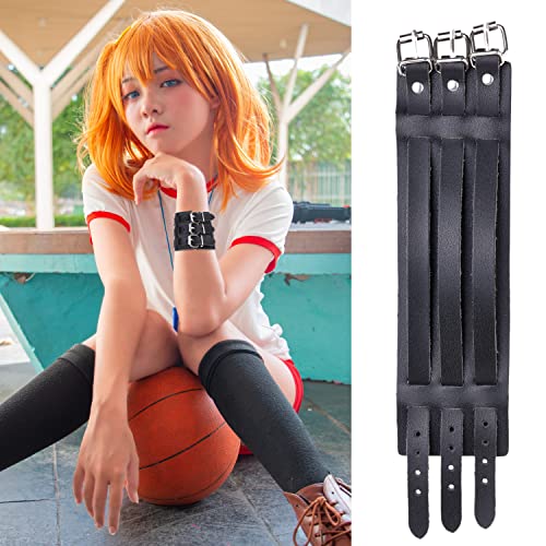 Eco-Fused Cosplay Punk Gothic Medieval Leather Wristband - Vintage, Viking, Steampunk, Rock Cuff Bangle - Unisex Bracelet - For Men And Women - Costume, Casual, Themed Party Wear Fashion Accessory #TOP3