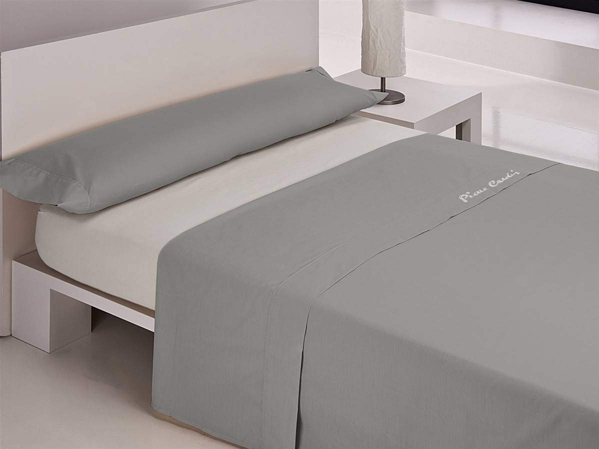 Pierre Cardin - Set di lenzuola in flanella, 135 cm, colore: grigio, 100 Percent_poliestere, per letto da 135 cm