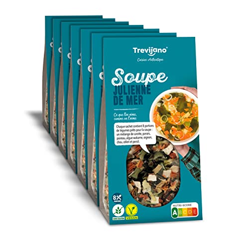 Soupe Julienne aux légumes déshydratés et wakame pour un dîner sain