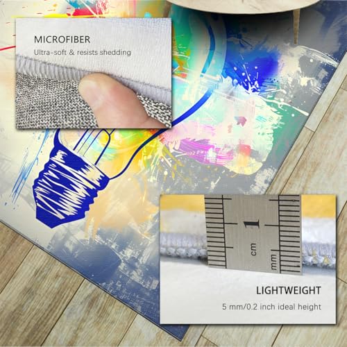 Tapis graffiti 80x150cm lavable style vintage et abstrait pour decoration de salon - 6