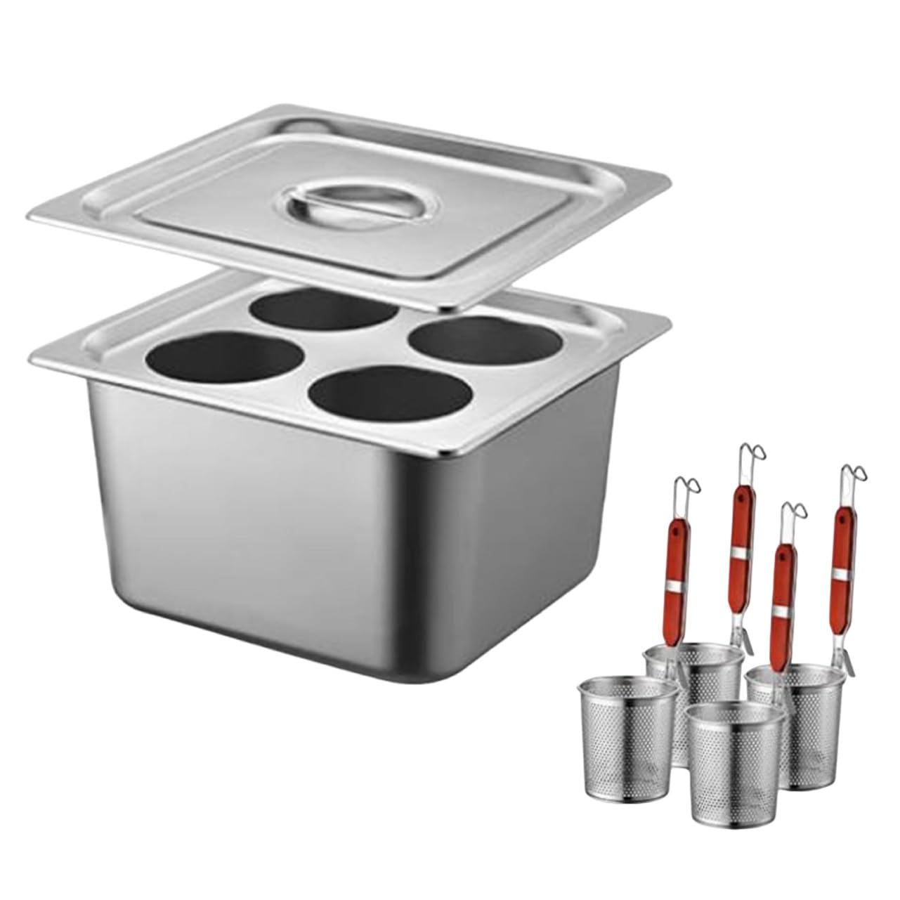 Cckuyt Pasta Cooker,With Divider And Colander Strainer Stockpots,Kitchen Noodle Boiler Bucket For Efficient Cooking In Home Kitchens And Restaurants