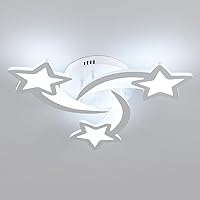 Vista 16 de Goeco Lámpara de techo Kidsroom, 3 modos de luz (3000 K/4500 K/6000 K) acrílico blanco cerca del techo, lámpara de techo de dibujos animados