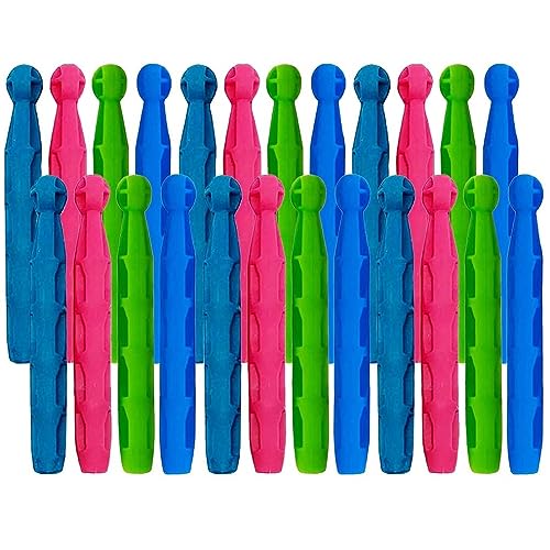 LND Gifts 40 Pack Strong Dolly Pegs - Durable Plastic Clothes Pegs for Washing Line, Ideal for Stormy Windy Weather - Essential Pegs for Washing Line