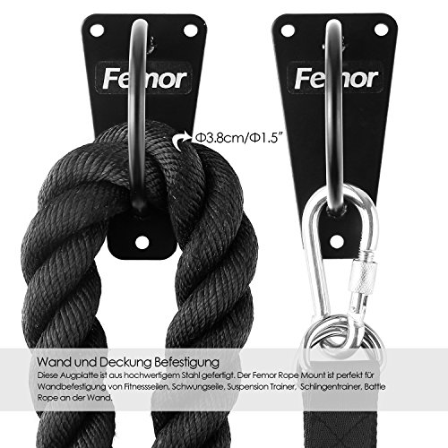 femor Battle Rope Anchor Wall Mount Bracket/Stainless Stakes Ground Anchor for Suspension Training Straps, Body Weight Strength Training Systems, Yoga Swings Hammocks, Boxing Equipment - Thumbnail 3