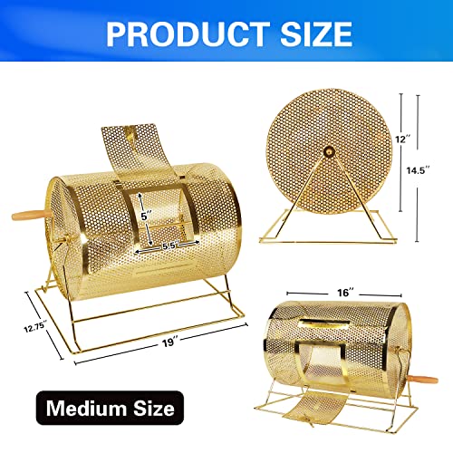 Gse Raffle Drum, Professional Brass Raffle Ticket Spinning Cage With Large Capacity Holds 5000 Tickets, Raffle Balls (Available In Small, Medium, Large & X-Large (Medium - Holds 5,000 Tickets) #TOP1
