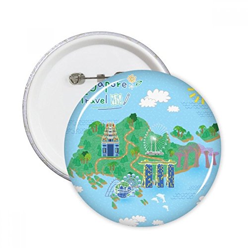 Singapour carte voyage round pins pour masquer un accroc de vêtement