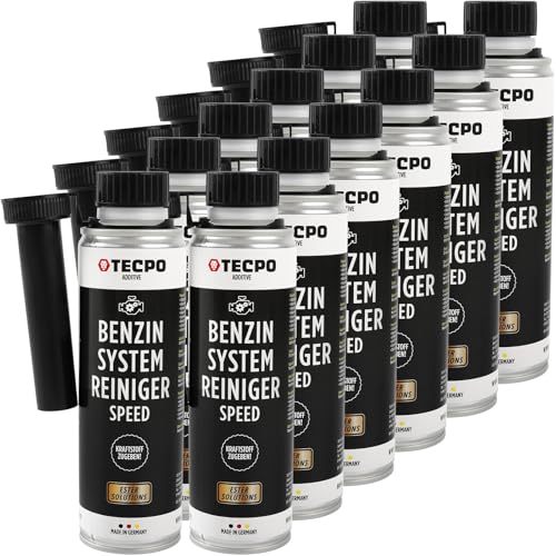 TECPO 12x Benzin-System-Reiniger, 300ml Benzinreiniger Ester Benzin Reiniger Additiv Motor Kraftstoff Motorreiniger Kraftstoffsystemreiniger