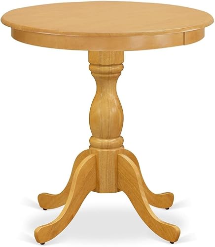 Miniatura 2 de East West Furniture ESVA3-OAK-C Eden - Juego de 3 piezas para espacios pequeños, contiene una mesa redonda de comedor con pedestal y 2 sillas