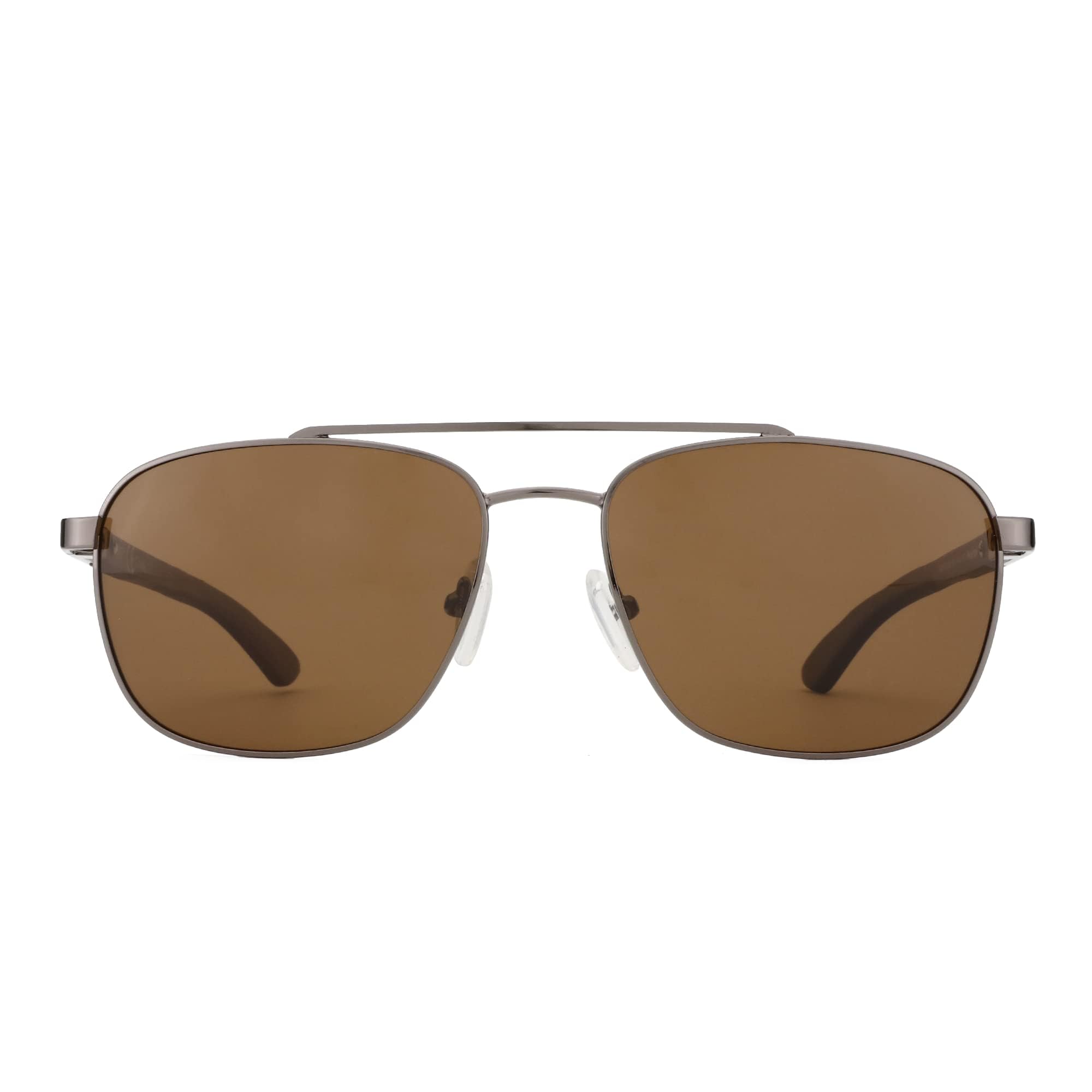 ZENOTTIC Sonnenbrille Herren Damen Polarisiert Pilotenbrille Retro Holz Und Metall Material UV 400-Schutz