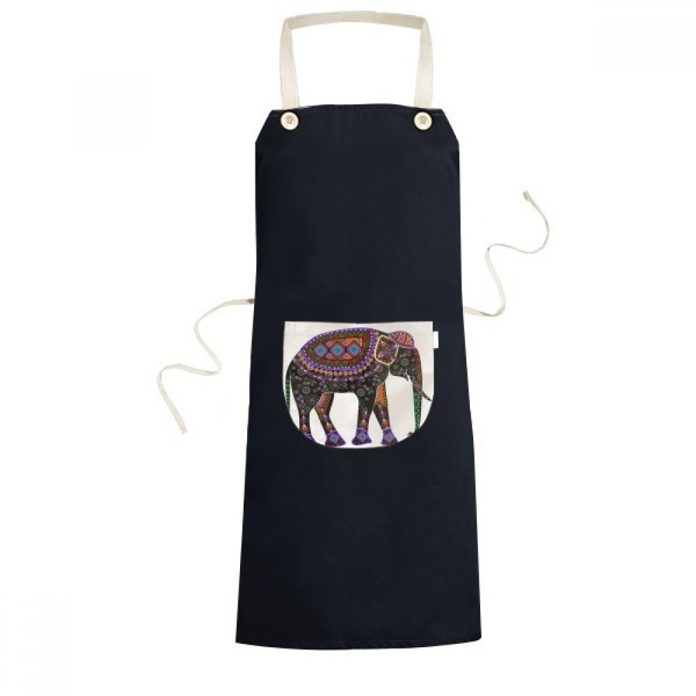 Illustration de cuisine éléphant sur les tabliers de cuisine noirs pour préparer vos repas