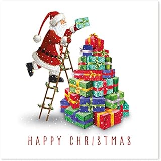 The Heritage Press Santa Christmas Cards for Family and Friends - Made in UK - Pack of 8