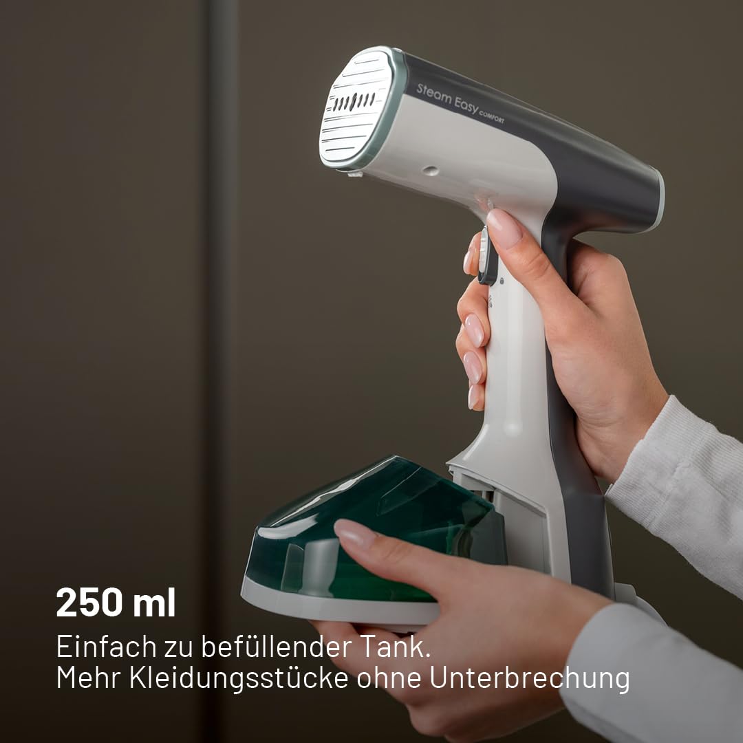 Imetec Steam Easy Comfort Vertikales Bügeleisen 1500W, Dampf 25-30 g/min, in 30 Sek. einsatzbereit, 250 ml Tank, leicht, Vertikaler Dampfbügler, auch auf Reisen praktisch