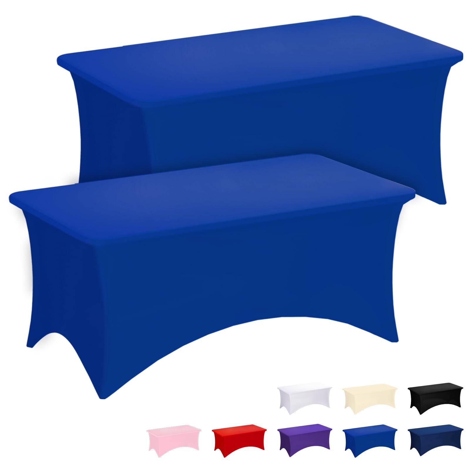 Black Tablecloths - 2 Pack 6FT Fitted Covers -9 Black Tablecloths - 2 Pack 6FT Fitted Covers -9