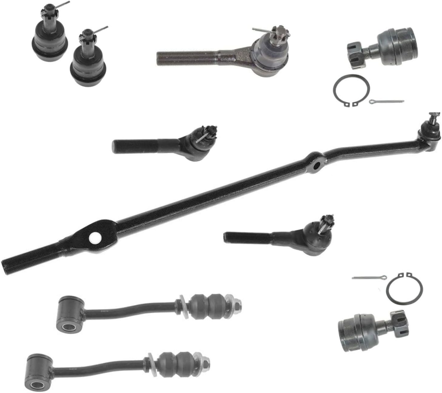 10 Piece Kit Inner Outer Tie Rod Upper Lower Ball Joint