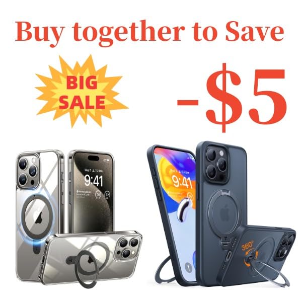 TORRAS Ostand & 360° Ostand Case for iPhone 15 Pro