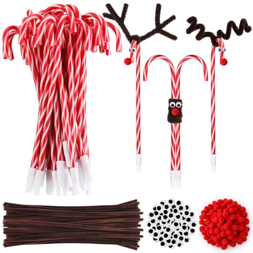 Engrowtic Christmas Candy Cane Reindeer Pen Craft Kit Gift Bulk DIY Pen