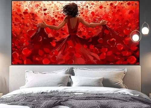Peinture diamant rose pour décoration salon XXL mosaïque adulte femme