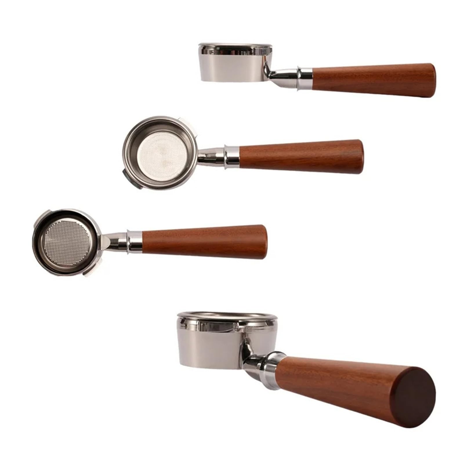 Compatible con portafiltro sin fondo GAGGIA 58MM | Café, mango de madera maciza, desnudo, cesta de filtro, accesorios de barista(GAGGIA White)