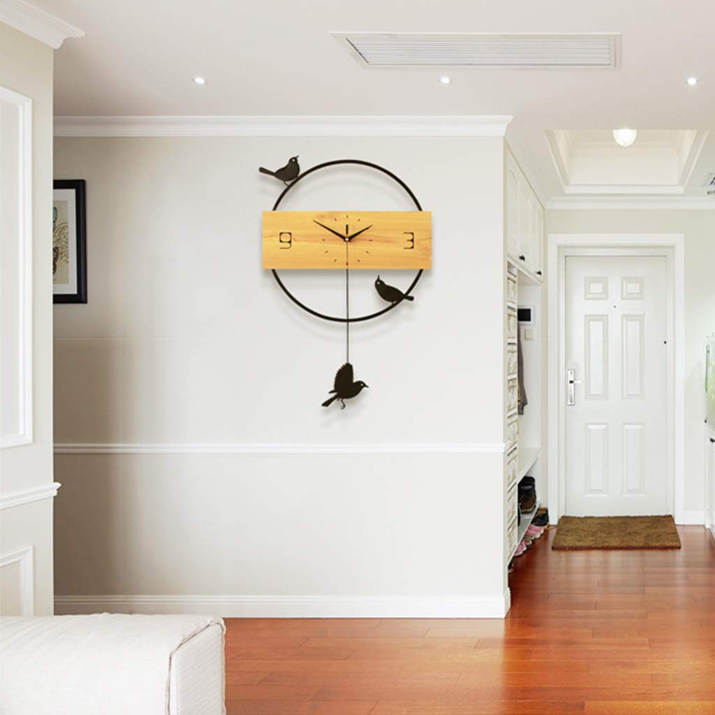 Moderne decoratieve vogel slinger wandklok, creatieve woonkamer muur hangende slingerklok, stille klok voor slaapkamer, kantoor, tv-muur, L