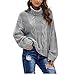 JHDDP3 Pull Pull à col Haut for Femmes Confortable Jumper à Manches Longues à Manches Longues en Automne et en Hiver (Color : Gray, Size : XLarge)