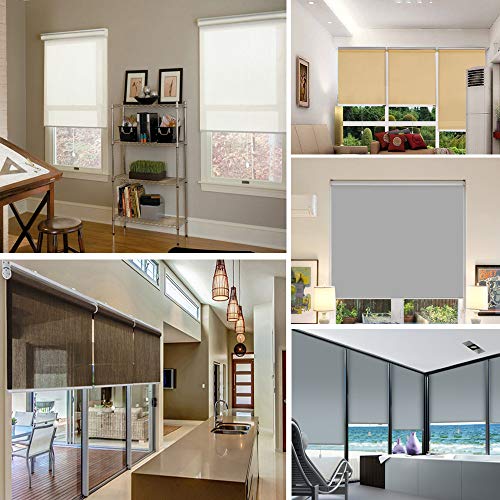 Motorized Blackout Window Shades, Dark Grey Window Blinds With Valance, Energy Saving Uv Protection Elegant Sun Shades, Cordless Light Filtering Roller Shades For Windows, Doors, Kitchen #TOP7