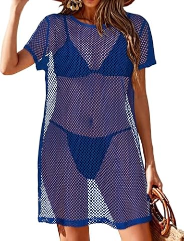 CHICGAL Womens Bathing Cover Ups Knit Short Sleeve Swimsuit Coverup Bikini Swimwear — $9.99 (33% off)