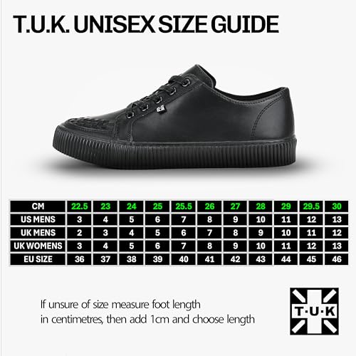 Zapatillas de moda T.U.K. de ante premium con estética punk y rock 7