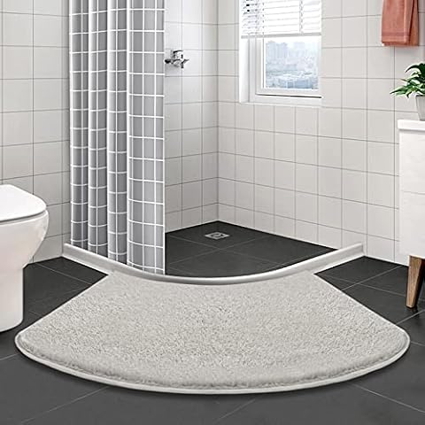 Ledph Gebogene Duschmatte rutschfest, Duschvorleger Eckdusche Cover