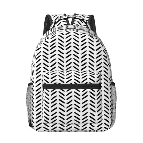 Sac à dos noir et blanc pour ordinateur portable et bagage à main avion