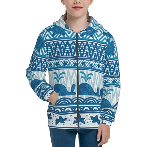 Sea Underwater Animals Kid Hoodies Boys Zip Up Sweatshirts Girls Pullover with Pocket3