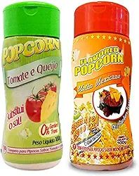 Temperos P/ Pipoca Popcorn Cx 12 Frascos. 6 Tomate e Queijo - 6 Molho Mexicano