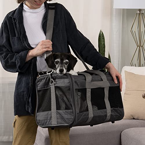 Sherpa-Original-Deluxe-Travel-Pet-Carrier-Airline-Approved-Charcoal-Gray-Large - Cucciolini Doodles   Sherpa-Original-Deluxe-Travel-Pet-Carrier-Airline-Approved-Charcoal-Gray-Large
