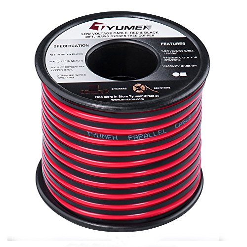 40ft 18AWG Red/Black Stereo Speaker Cable