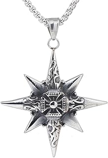 男性用ネックレスペンダントネックレス ペンダントジュエリー CNネックレス パンクユニネックレスジュエリー レトロメンズチタンスチールネックレス メンズステンレススチールクロスペンダント