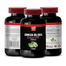 Brain Booster Pills - Ginkgo BILOBA 120MG - Extract 24% - Brain Supplement, Brain Vitamins, Gingko biloba herb, Gingko Supplements, Ginkgo biloba Pills, Ginkgo biloba Focus - 1 Bottle 60 Capsules