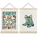 Exqcom Coquette Western Bow Howdy Wall Art Poster, Cowgirl Room Decor, Trendy Turquoise Cowboy Boots Posters for Girls Room Dorm Apartment, 12x16 Inches Set of 2