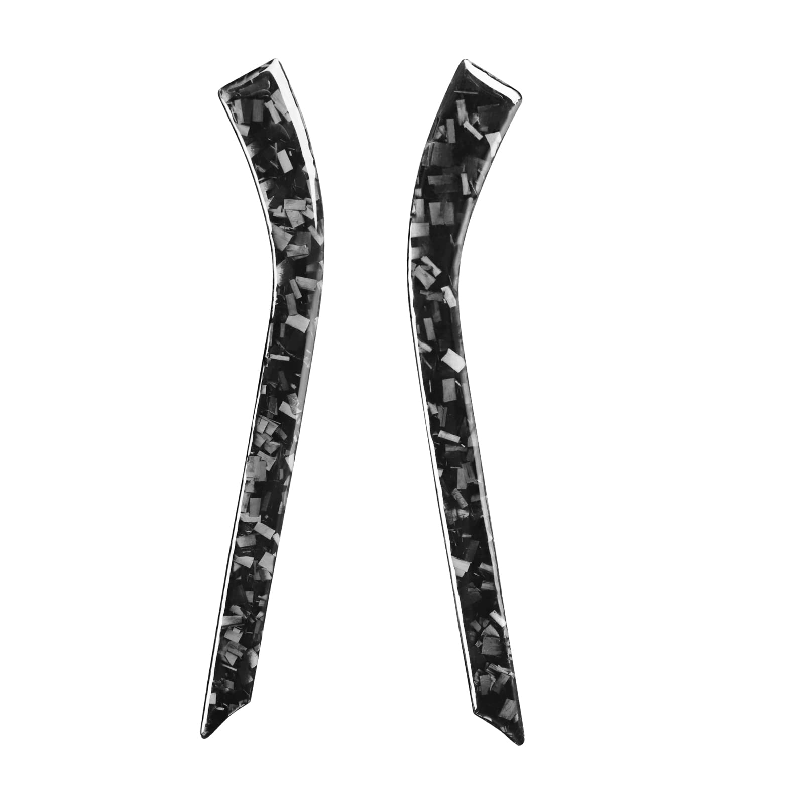 Car Window Lift Switch Control Panel Side Decorative Strip Trim Sticker Glossy Black Forged Carbon Fiber Decoration Compatible with Ford Mustang 2015-2020 Auto Interior Accessories