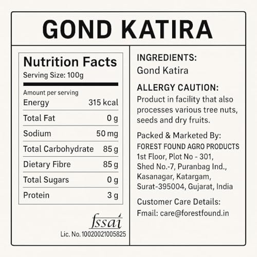Image of Forest Found Pure Gond Katira (500g) Natural Tragacanth Gum | High Cooling Properties for Summer Drinks