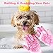 Kemodia 2 Piece Pink Pet Bath Supplies with Dog Washing Gloves and Dog Bath Scrubber