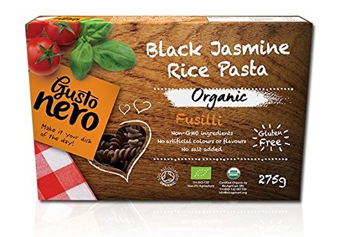 Gusto Nero Organic Black Jasmine Rice Fusilli Pasta, 275 g