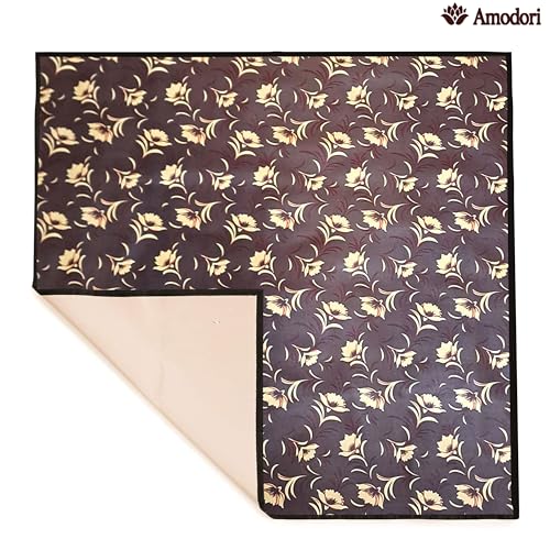 Image of Waterproof Bed Server Mat /Food Mat /Bedsheet Protector | Reversible | 2-Layer Heavy Material | Multi-Purpose Place Mat (Colour & Print May Vary) (floral-23)