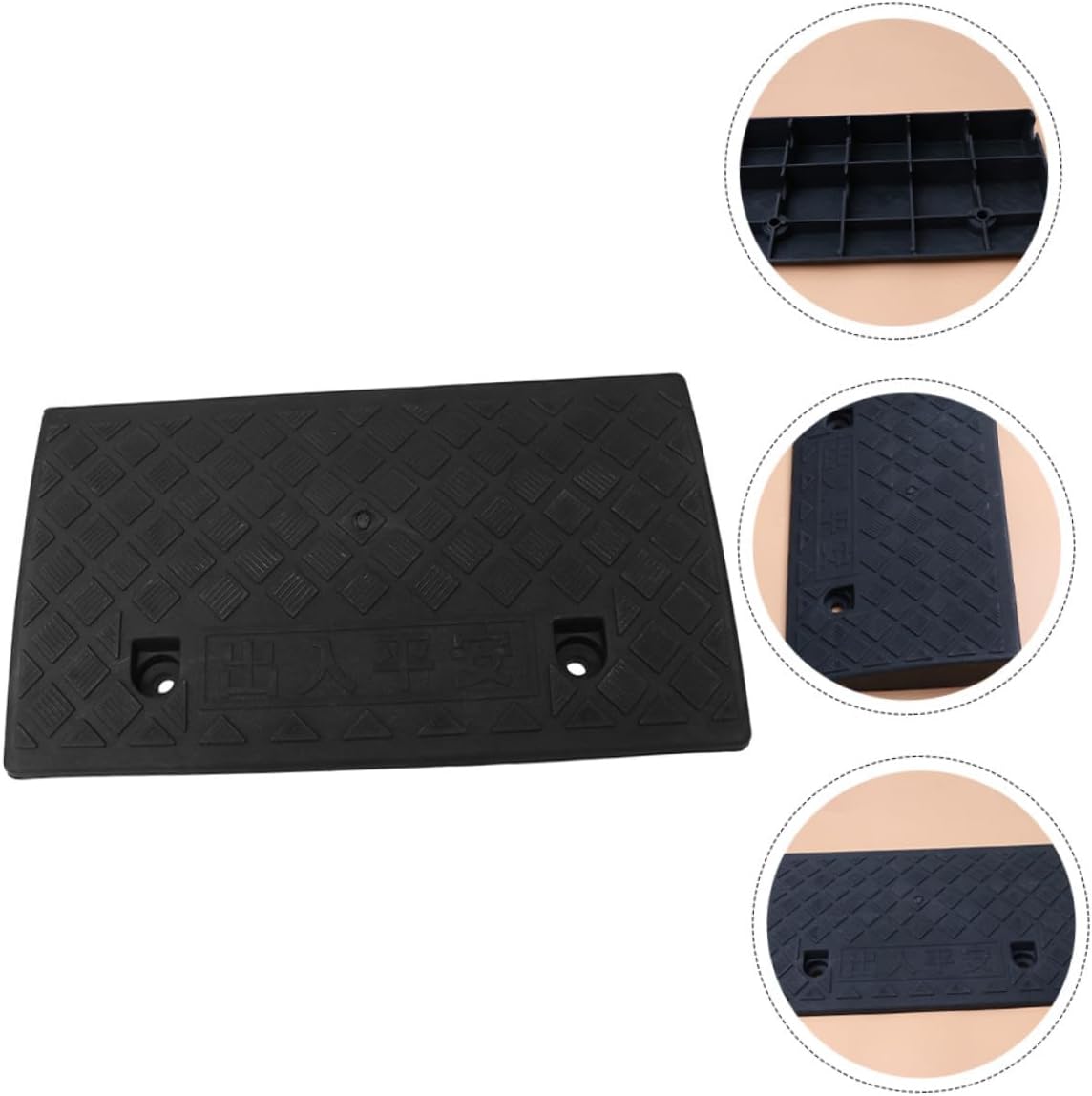 Car Plastic Threshold Ramp 50x27x9cm Black Rubber Triangle Loading Ramp for Vehicles Scooters Motorcycles Driveway