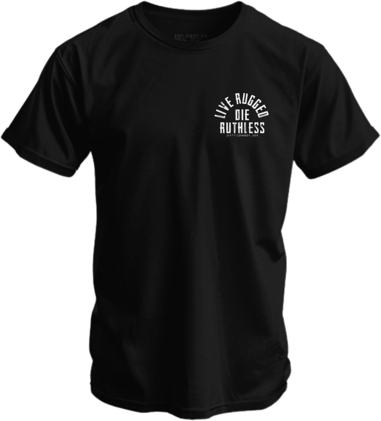 Combat Iron Men’s Graphic Short Sleeve T-Shirt | Live Rugged, Die Ruthless Eagle Graphic Tee | Athletic Fit Shirt