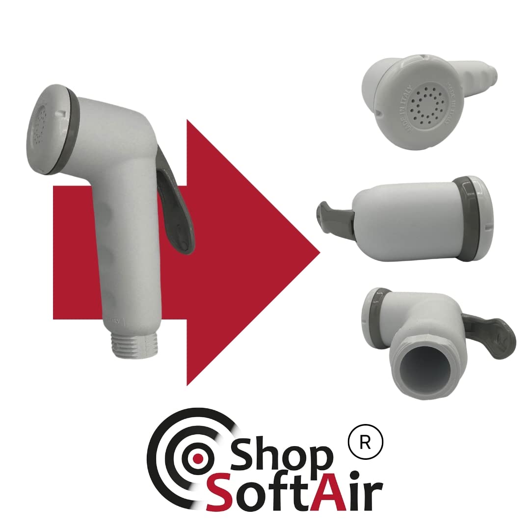 Shop SoftAir® Doccetta Oasi Doccia Bianca ABS Pulsante a Leva Soffione per Barca Imbarcazione Yacht Made in Italy