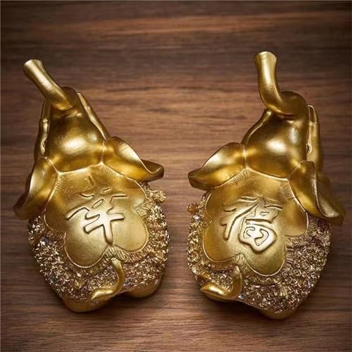 Estatua de Elefante Dorado para Decoración Hogar 2 Piezas miniatura 3