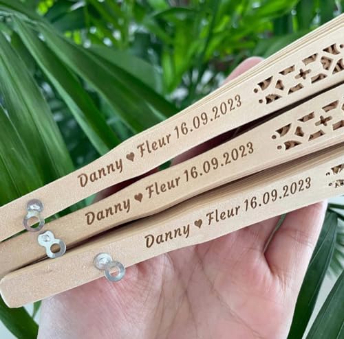 Éventails personnalisés pour cadeaux de mariage yky lune : lot de 40 en bois pour invités - 5